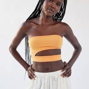 Urban Outfitters Angeline Seamless Cutout Tube Top (Orange, XL)